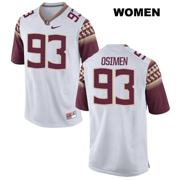 Women's NCAA Nike Florida State Seminoles #93 Peter Osimen College White Stitched Authentic Football Jersey UFH1469AH